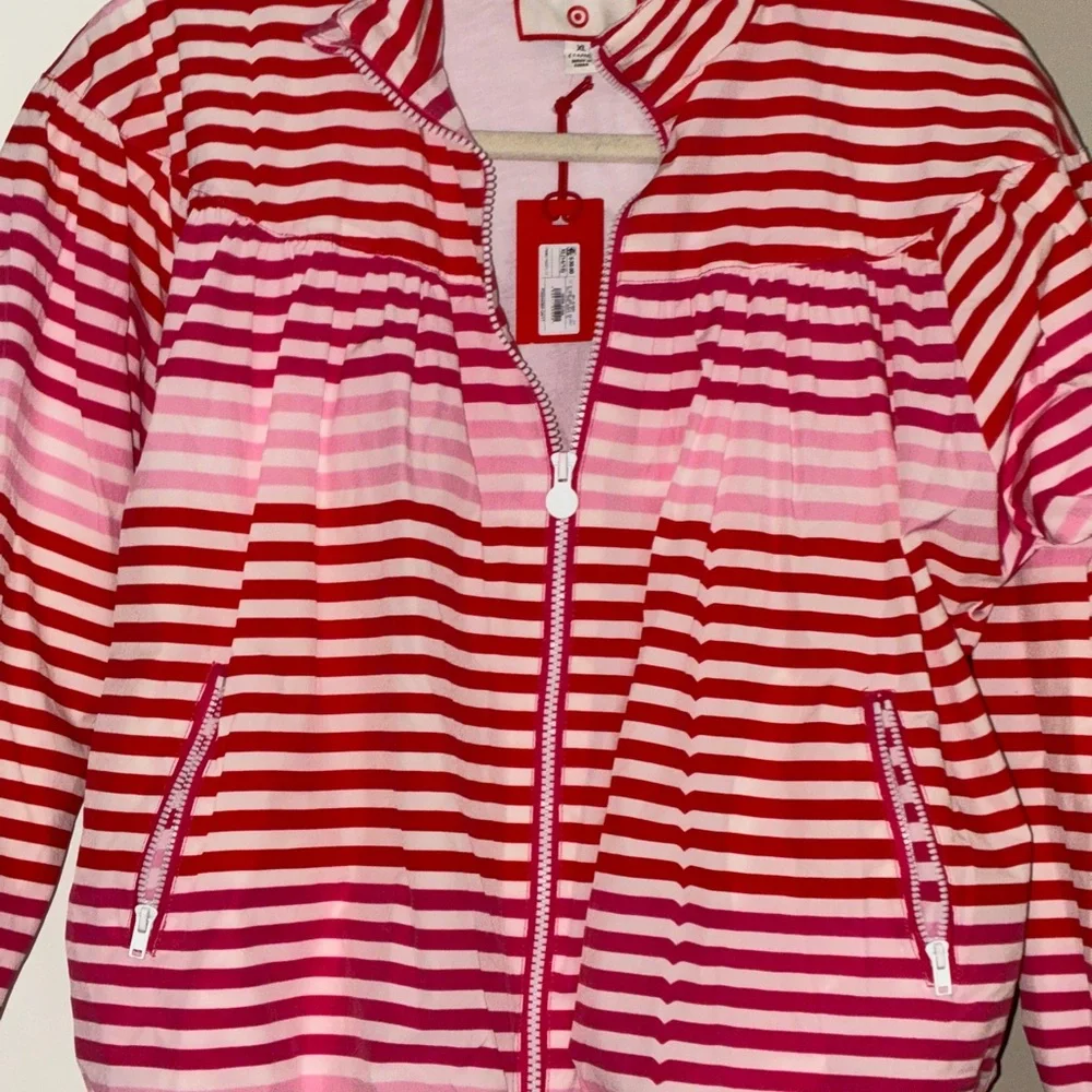 NWT‎ Girls Hunter Striped Jacket in Red and Pink Sz 14/16 (L)